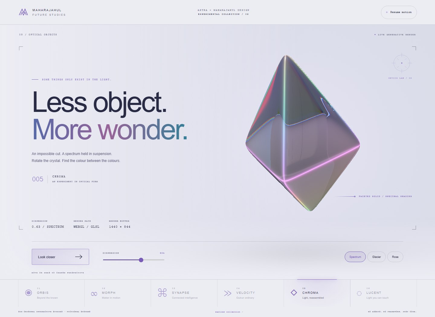 A faceted crystal with spectral highlights and refracted studio light.